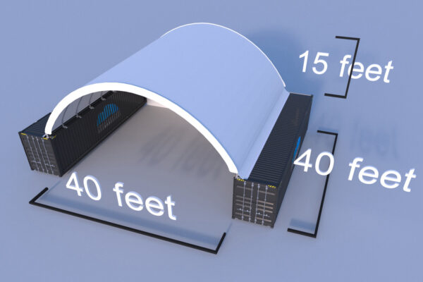 40x40ft (12x12m) Quicklock Commercial Grade Dome with End Wall - Image 3