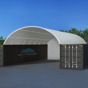 20x40ft (6x12m) Quicklock Commercial Grade Dome with Semi-permanent End Wall (GREY).