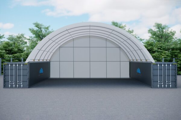 40x40ft (12x12m) Commercial Grade Dome with Fixed Tube End Wall - Image 2